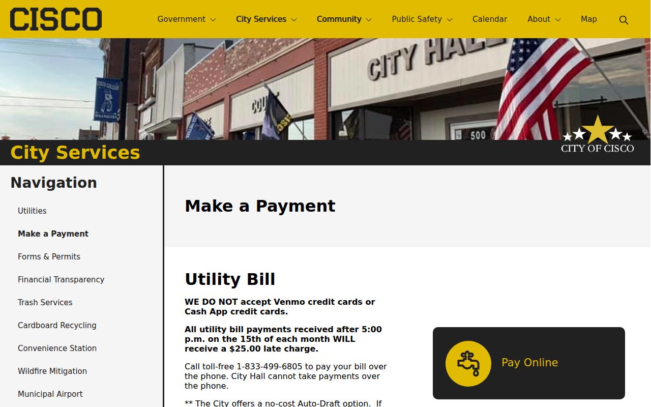 Eastland County municipal warrant reference, Cisco citation payment instructions