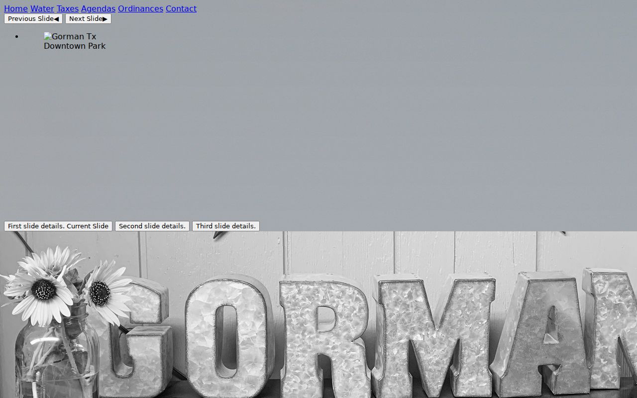 Gorman warrant records, city page identifying county-Sheriff public-safety coverage